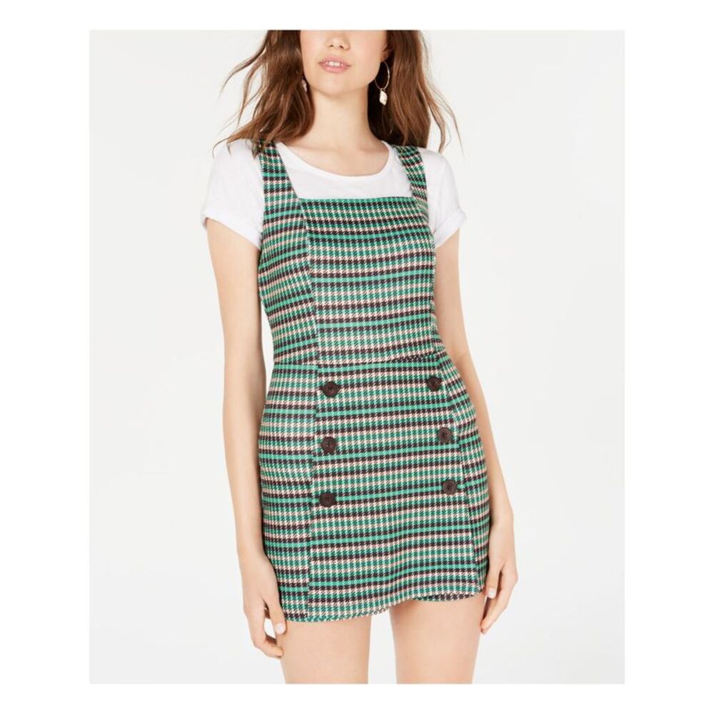 FISHBOWL Womens Button Detail Sleeveless Square Neck Romper